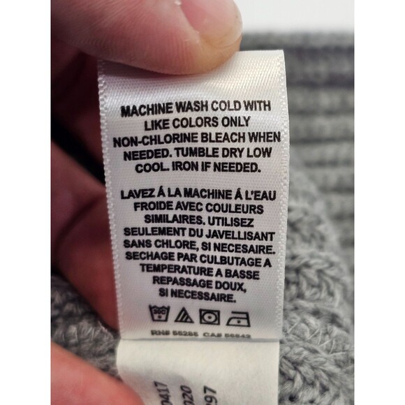 ALK Women's M Express Gray Knit Mock Neck Pullover Sweater W/ Wide Cuff Sleeves - Picture 8 of 8